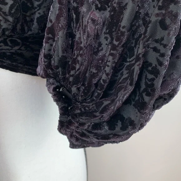 Windsor Chic Velvet Burnout Tie-Front Top - Picture 7 of 11